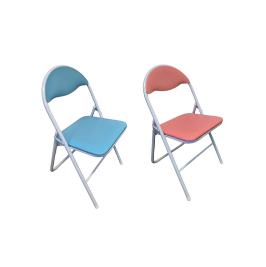 Portable Folding Chair with Leather Cushion and Non-Slip Feet