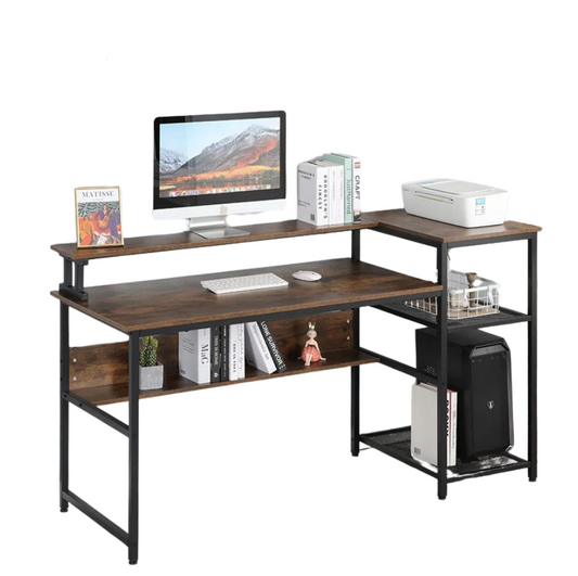 Bureau de Travail Ogdon avec Cadre Métallique Durable