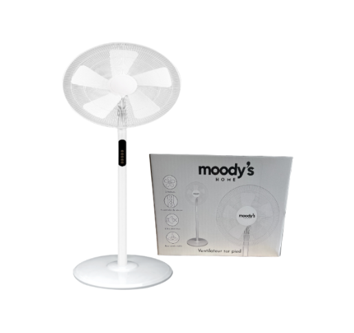 Ventilateur Moody’s Home – 45W | Ultra Silencieux, 4 Vitesses, Design Élégant