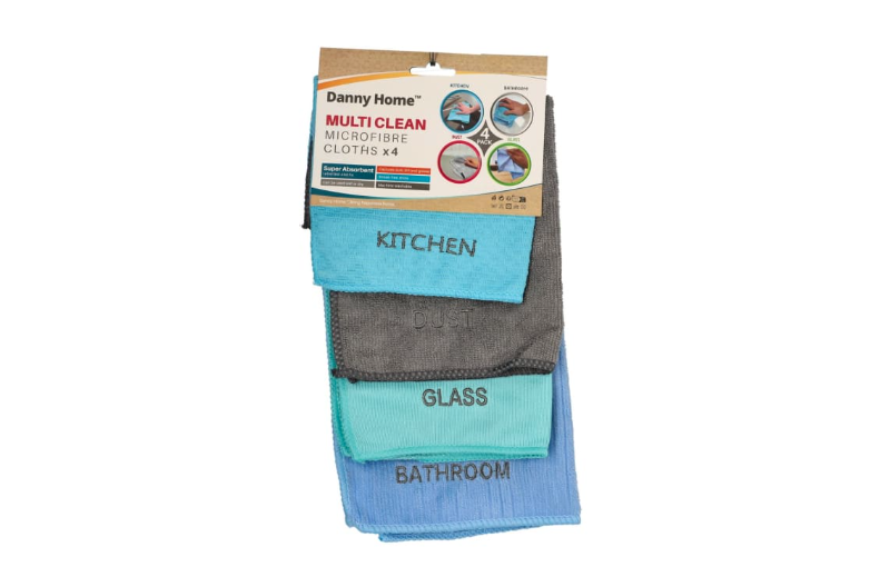 Çok Amaçlı Mikrofiber Temizlik Bezleri – 4'lü Set – Süper Emici - Danny Home™ Ürün ana görseli