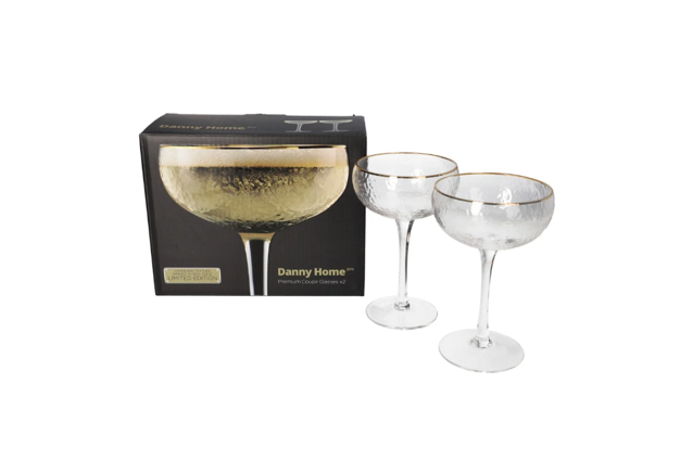 Verre Martelé avec Bord Doré – Danny Home™ Image principale du produit