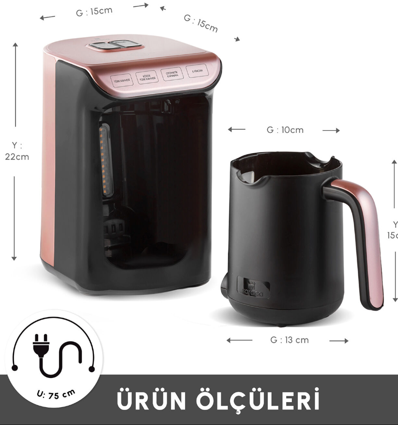 Machine à café turc Karaca Hatır Koz Rose Image secondaire du produit