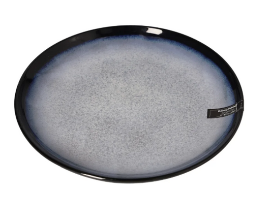 Assiette en porcelaine noir et bleu – 25 cm