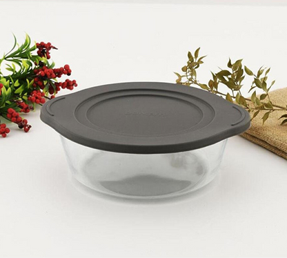 Plat en verre avec couvercle Borcam 2100 cc