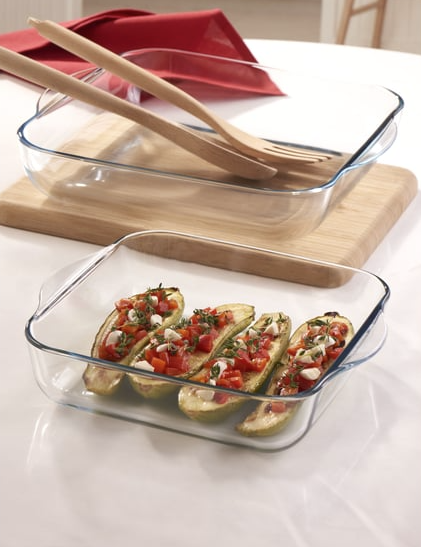 Set de 2 plats carrés en verre Paşabahçe Borcam