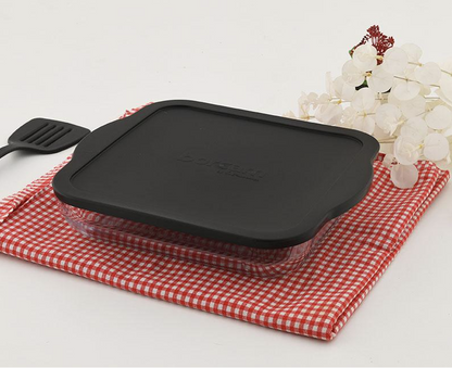 Plat en verre avec couvercle Paşabahçe Borcam 3200 cc