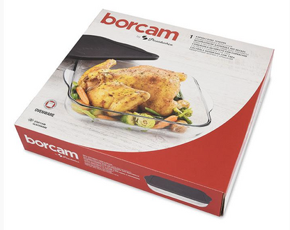 Plat en verre avec couvercle Paşabahçe Borcam 3200 cc