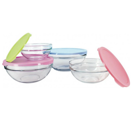 Set de 4 saladiers en verre avec couvercle – Pasabahce