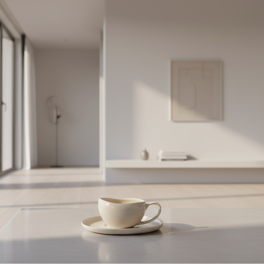 Set de tasses à moka Wave Biscuit – Almina (12 pièces)