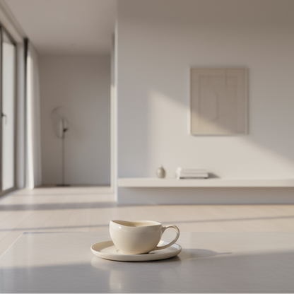 Set de tasses à moka Wave Biscuit – Almina (12 pièces)