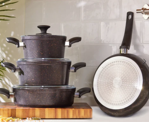 Karaca Blackgold Biogranite – Set de cuisson 7 pièces