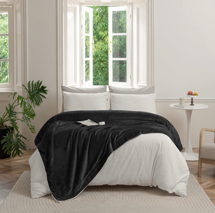 Plaid Polaire Ultra Doux – Noire Hoofdafbeelding