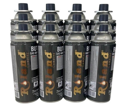 Lot de 4 cartouches de gaz butane avec valve de sécurité-Roland