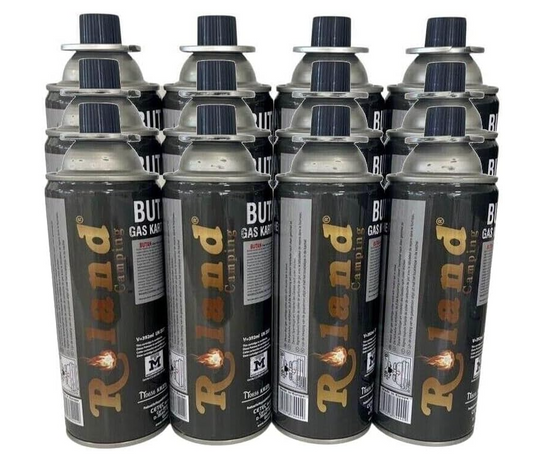 Lot de 4 cartouches de gaz butane avec valve de sécurité-Roland