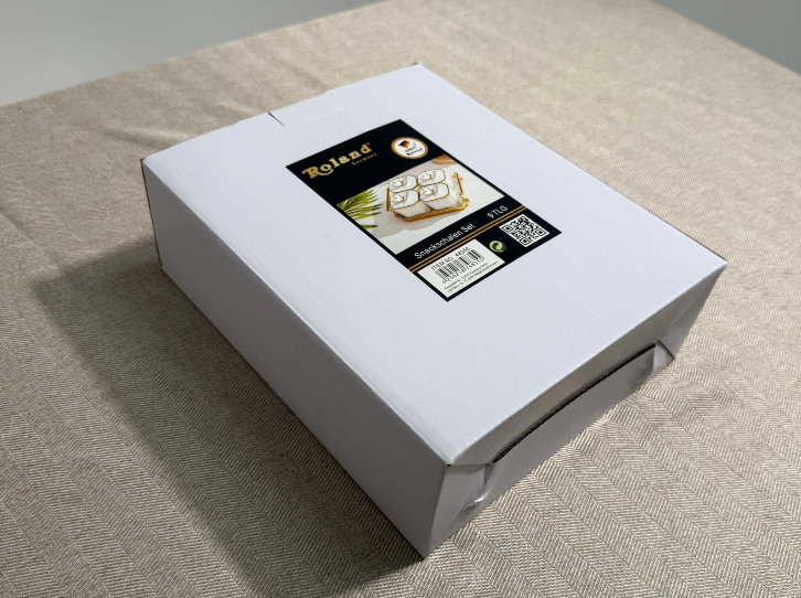 Set de Coupelles de Service Papillon avec Plateau – Blanc & Doré