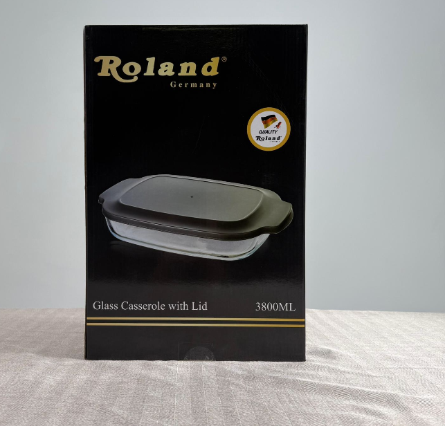 Plat à Four en Verre avec Couvercle – 3800 ml – Roland Germany