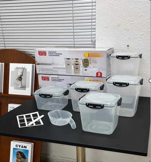 Boîtes de Conservation Alimentaire Hermétiques – Set de 5 Pièces – Casa Lingo