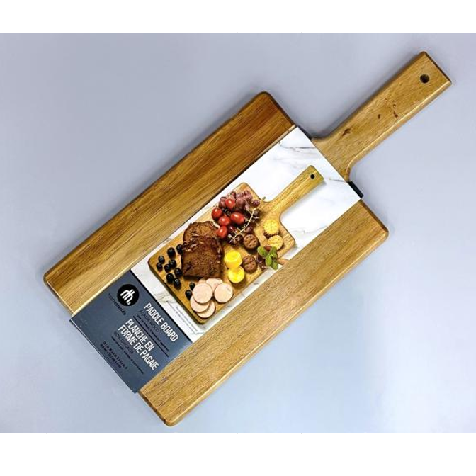 Planche de service en bois d’acacia avec poignée