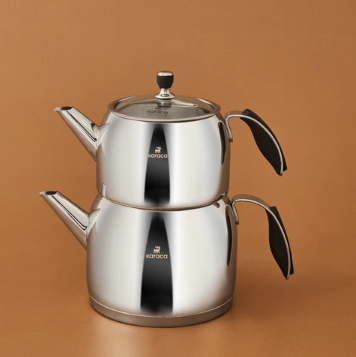 Karaca Service de thé en inox Stelly – Théière double