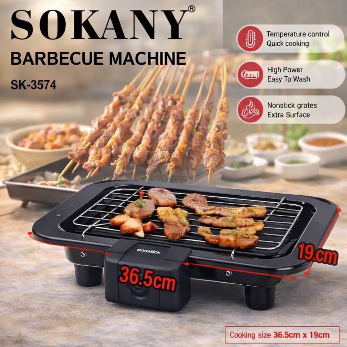 Elektrikli Barbekü Izgara – Yapışmaz Plaka – Sıcaklık Kontrolü Ürün ana görseli