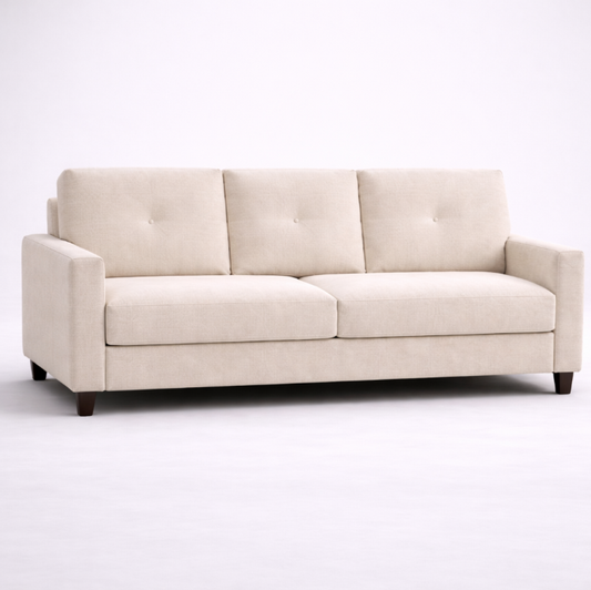 Canapé-lit MILO 3 places convertible – 204 x 83 x 83 cm – Velours Beige