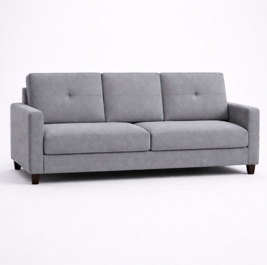 Canapé-lit MILO 3 places convertible – 204 x 83 x 83 cm – Lin Gris Clair