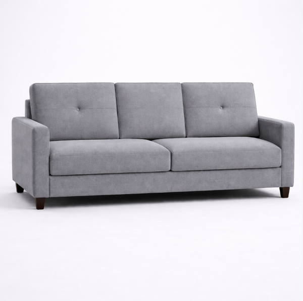 Canapé-lit MILO 3 places convertible – 204 x 83 x 83 cm – Lin Gris Clair
