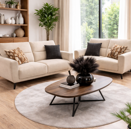 Canapé MILANO – Ensemble 3 places + 2 places – Tissu Beige