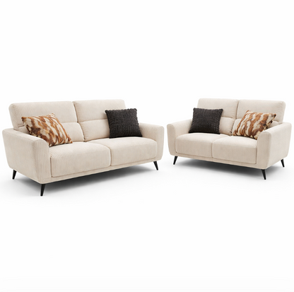 Canapé MILANO – Ensemble 3 places + 2 places – Tissu Beige
