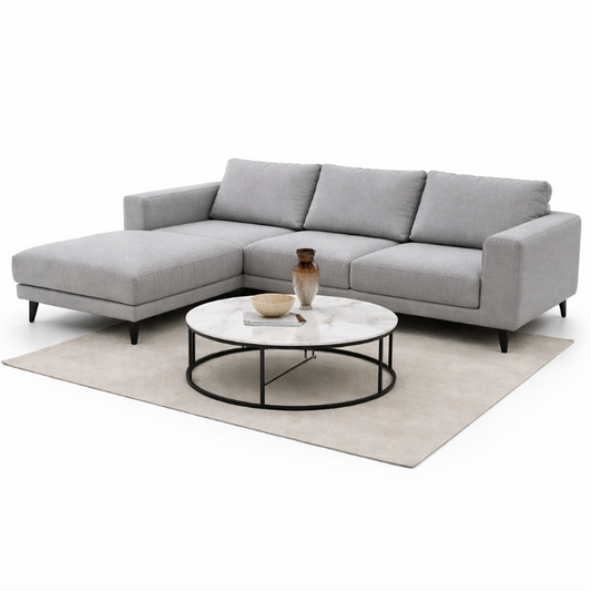 Canapé d’Angle Moderne BRUGGE – Cold Grey Gris
