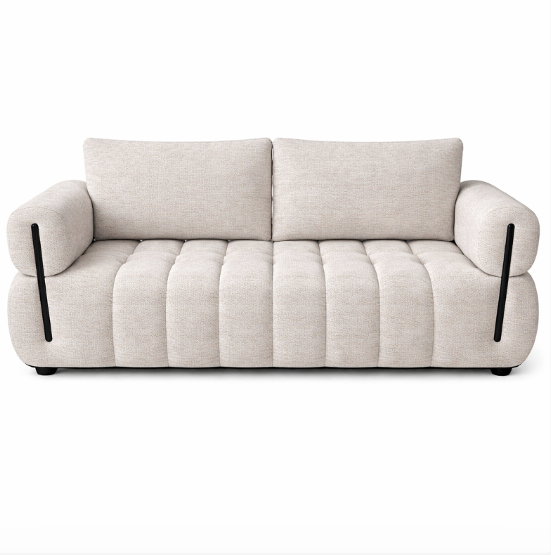 Canapé en Tissu Beige – 3 Places