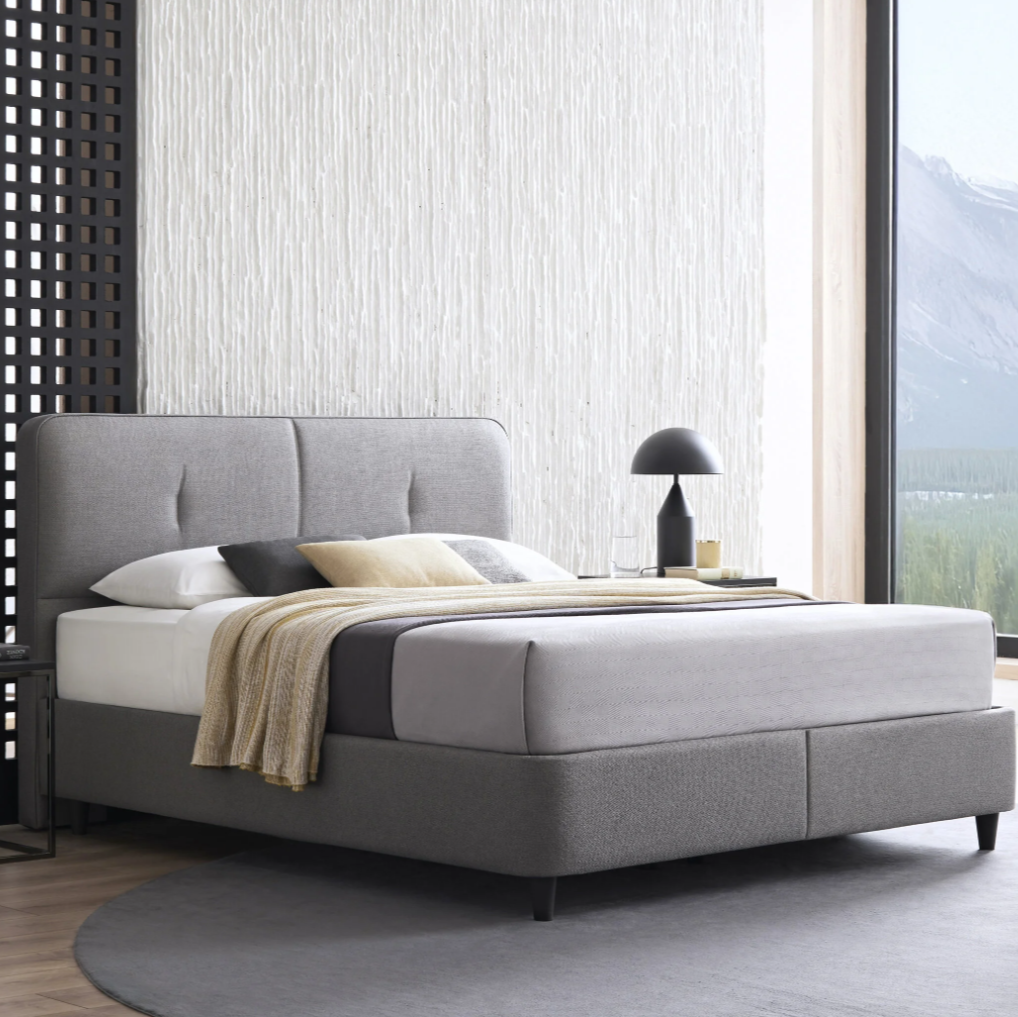 Ensemble de lit Yataş 3 tailles (90 × 200, 140 × 200, 160 × 200) – Sommier Canto gris et tête de lit Cool Action