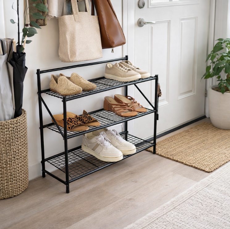 Danny Home Étagère à Chaussures Pliable 3 Niveaux – Range-Chaussures Gain de Place