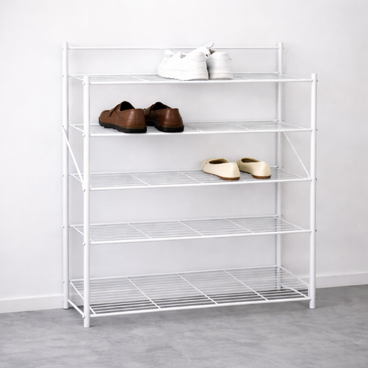 Danny Home Étagère à Chaussures 5 Niveaux – Structure Métallique avec Revêtement en Poudre (70 x 24 x 87 cm)
