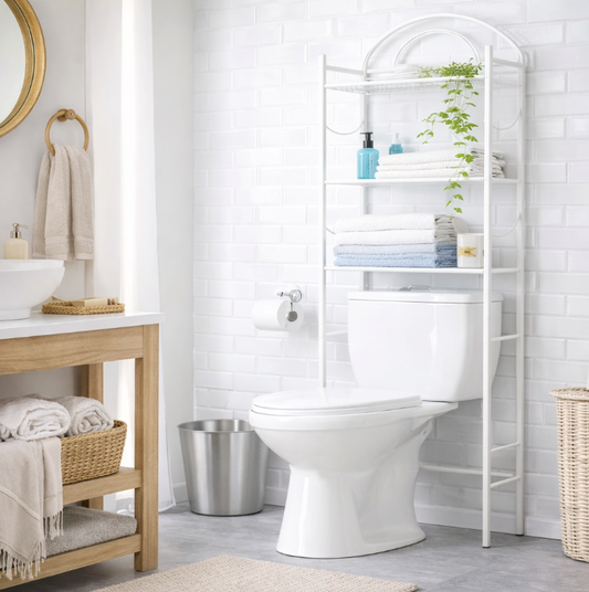 Danny Home Étagère WC 3 Niveaux Gain de Place – Meuble de Rangement Salle de Bain