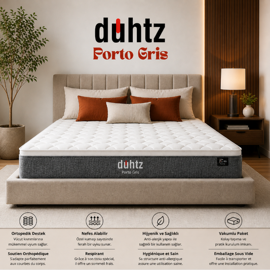 DUHTZ Porto Gris Matelas Orthopédique 28 cm