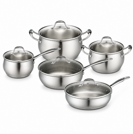 HOLI HLS0815 – Batterie de Cuisine en Acier Inoxydable – 8 Pièces