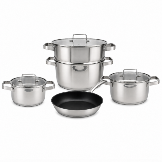 HOLI HLS0615 – Batterie de Cuisine en Acier Inoxydable – 8 Pièces
