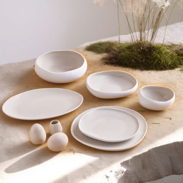 Karaca Earth Collection Cupid Ensemble de Vaisselle 55 Pièces pour 12 Personnes