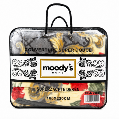 Moody's Home Couverture Ultra Douce Imprimée – 160 × 220 cm / 220 × 240 cm