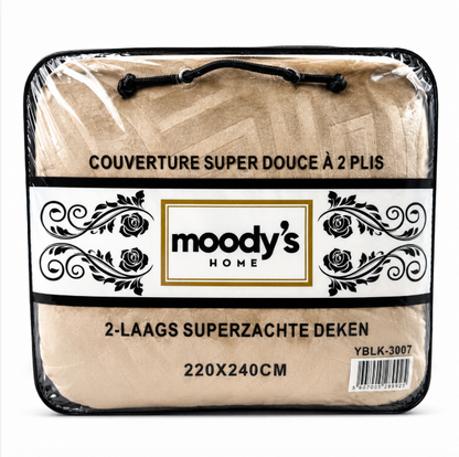 Moody's Home Couverture Ultra Douce Gaufrée – 160 × 220 cm / 220 × 240 cm