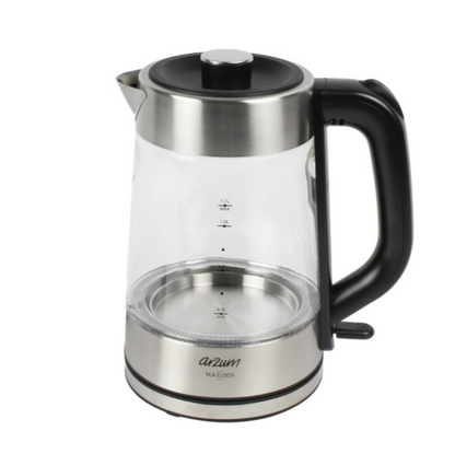 ARZUM Théière Électrique 2-en-1 en Verre – 1,7 L + 1,0 L – 2200 W