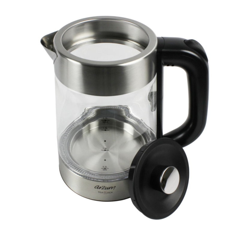 ARZUM Théière Électrique 2-en-1 en Verre – 1,7 L + 1,0 L – 2200 W