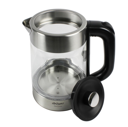 ARZUM Théière Électrique 2-en-1 en Verre – 1,7 L + 1,0 L – 2200 W