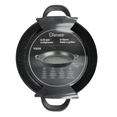 Ferveo Yada Poêle Grill en Fonte d'Aluminium – 32 cm – Compatible Induction