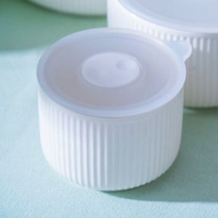 ACAR Pure Carmen – Set de 3 Bols en Porcelaine avec Couvercles – 6 Pièces