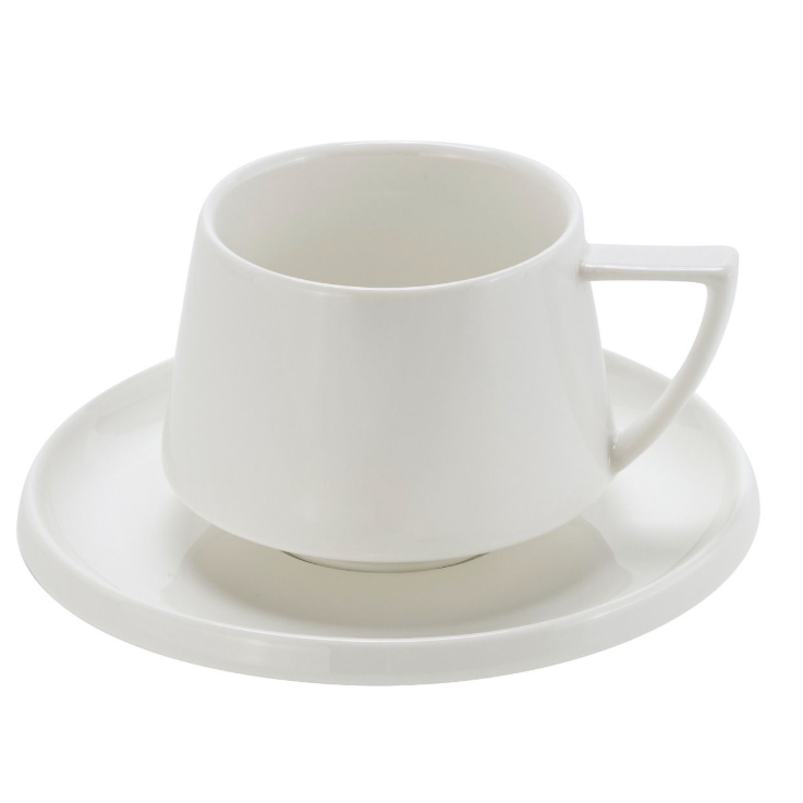 BRICARD Bellon Set à Café en Porcelaine – Blanc – 12 Pièces – 250 ml