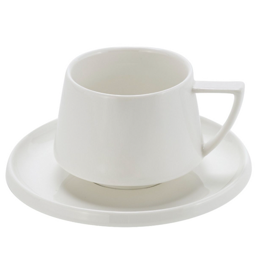 BRICARD Bellon Set à Café en Porcelaine – Blanc – 12 Pièces – 250 ml