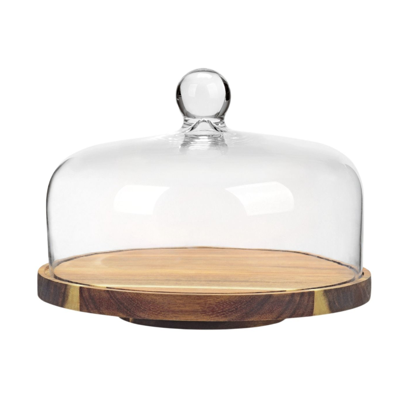 BRICARD Plateau à Gâteau Rotatif en Bois d'Acacia –  27 cm