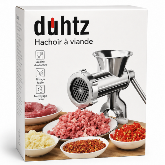 DUHTZ Hachoir à Viande Manuel – Corps Métallique – Capacité 850 g